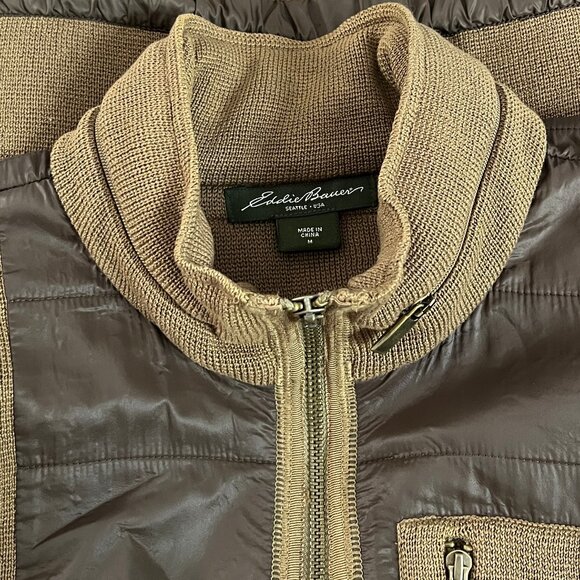 Eddie Bauer Quilted Knit Utility Vest Outdoorsy Camping Sleeveless Coat Jacket - Picture 6 of 12